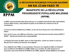 MANIFESTE DE LA RÉVOLUTION PROGRESSISTE POPULAIRE MALIENNE (RPPM)