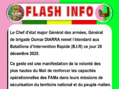MESSAGE DU CDM RELATIF A LA PRISE DE SERVICE DU NOUVEAU DIRECTEUR GÉNÉRAL DES DOUANES DU MALI