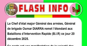 MESSAGE DU CDM RELATIF A LA PRISE DE SERVICE DU NOUVEAU DIRECTEUR GÉNÉRAL DES DOUANES DU MALI