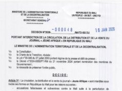 Mali : le gouvernement interdit la circulation, la distribution et la vente du journal Jeune Afrique