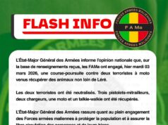 L’Etat-Major Général des Armées informe l’opinion nationale