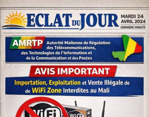 Importation et exploitation de Wifi Zone au Mali